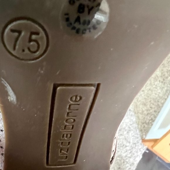 Liz Claiborne Mesh Block 3 inch Heel Sandal Taupe/Beige Size 7.5 - Picture 4 of 5